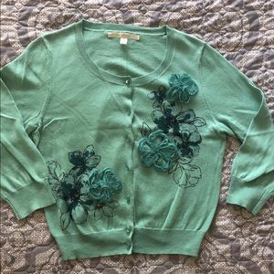 Lauren Conrad green sweater w/embellishments